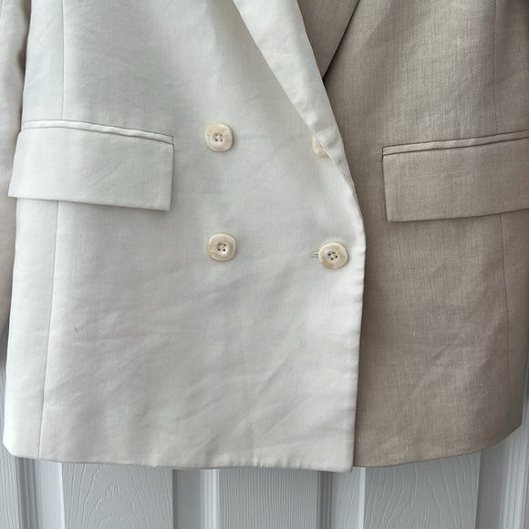 Veronica Beard Braeton Linen Blend Dickey Jacket White/Limestone Size 6 - Picture 5 of 5